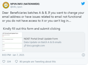 N-power NEXIT Releases Form To Address Email Related Issues (Fill Form Here)