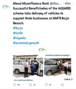 NMFB: Successful Beneficiaries of AGSMEIS Scheme Have Started Receiving Vehicles