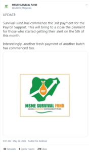survival fund second batch payment