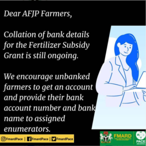 FMARD Update: Collation of Bank Details For The Fertilizer Subsidy Grant Is Currently Ongoing