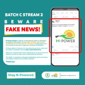 Npower Sends New Notice To Batch C Stream 2 Applicants