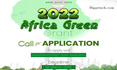Africa Green Grant Award For Young Entrepreneurs 2022 - Apply Here