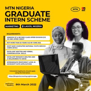 MTN Nigeria 2022 Graduate Intern Scheme