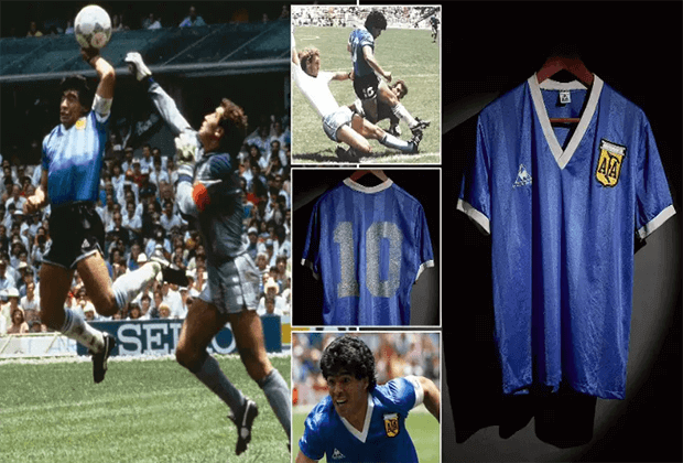 Diego Maradona Hand of God Shirt Sold