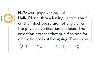 Npower Comments On Batch C2 Applicants With Shortlisted Status