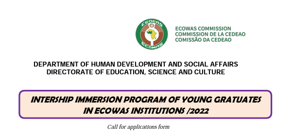 ECOWAS 12 Months Internship Programme