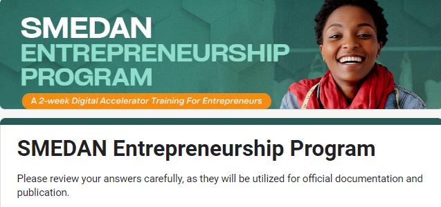 SMEDAN Entrepreneurship Program 2023
